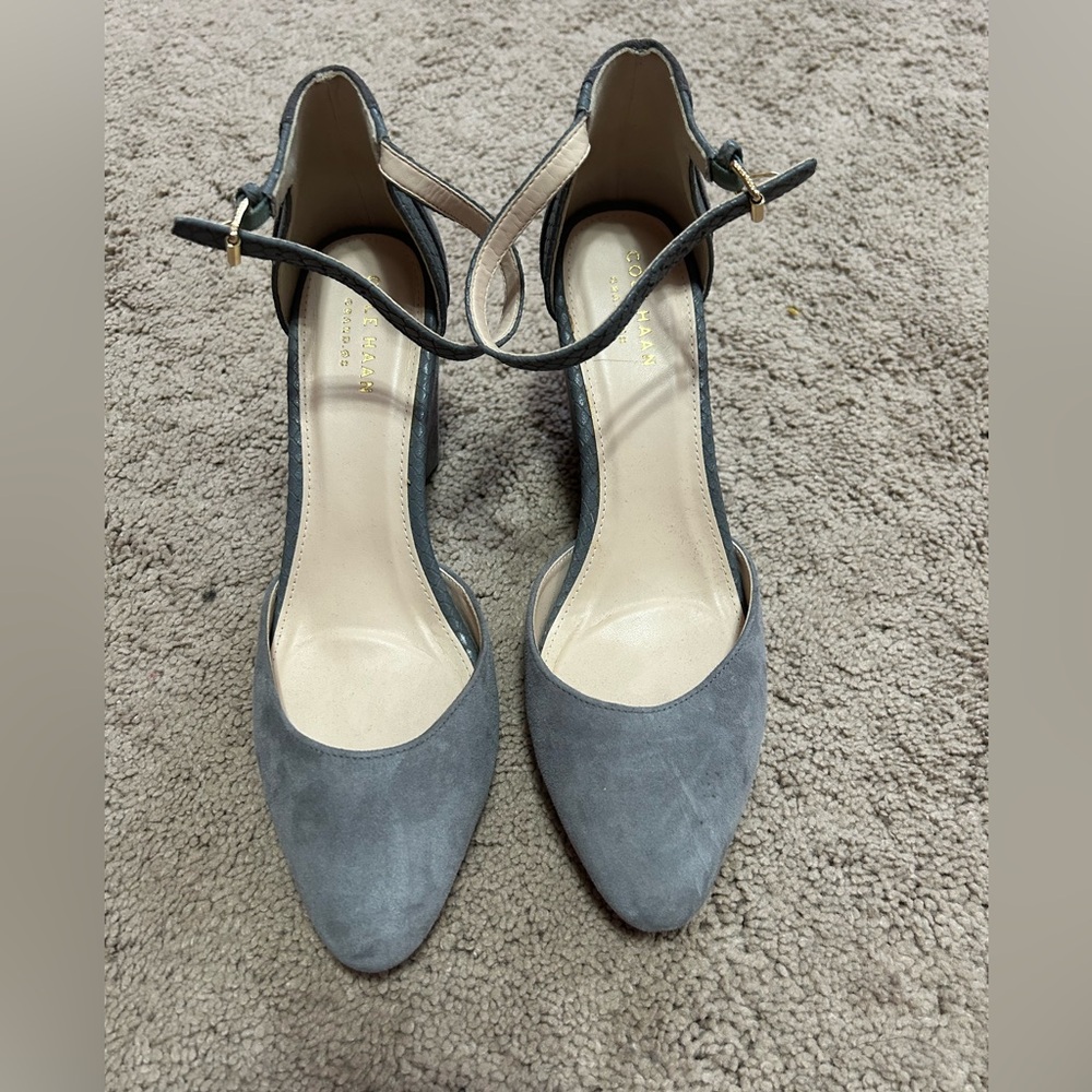 Cole Haan gray suede heel